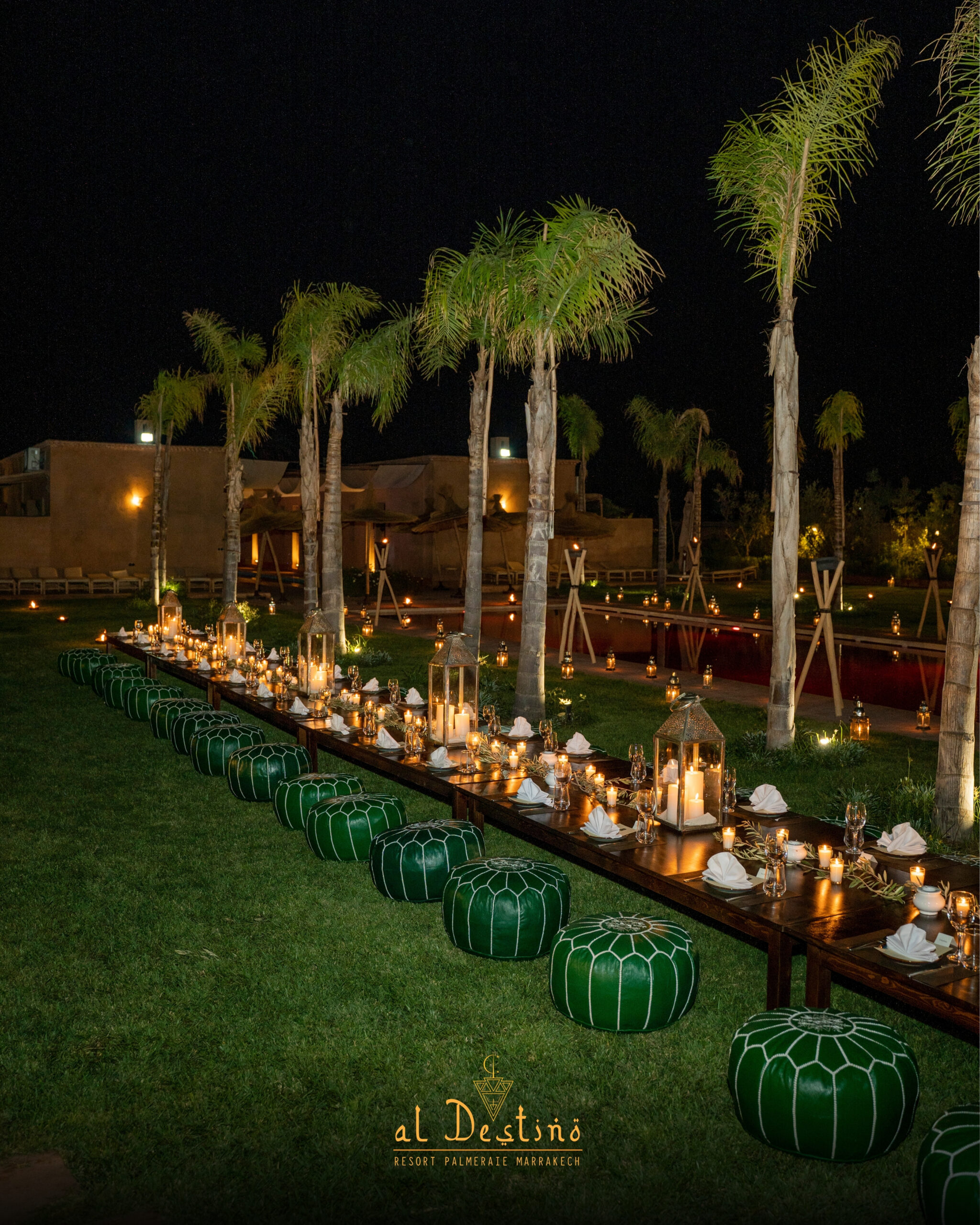 Dining terrace at sunset