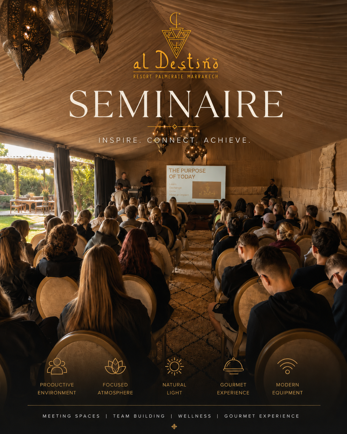 Khayma caïdal tent set up for a corporate seminar